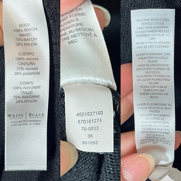 White House Black Market Open Front Midi Length Cardigan black, size S - Picture 8 of 9